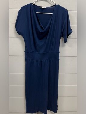 Banana Republic Navy Cowl Neck Midi Dress